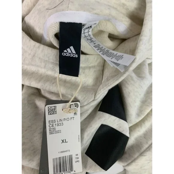 XL Adidas Men's New Pullover Sweatshirt Hoodie Gray Heathered Knit - Picture 8 of 8